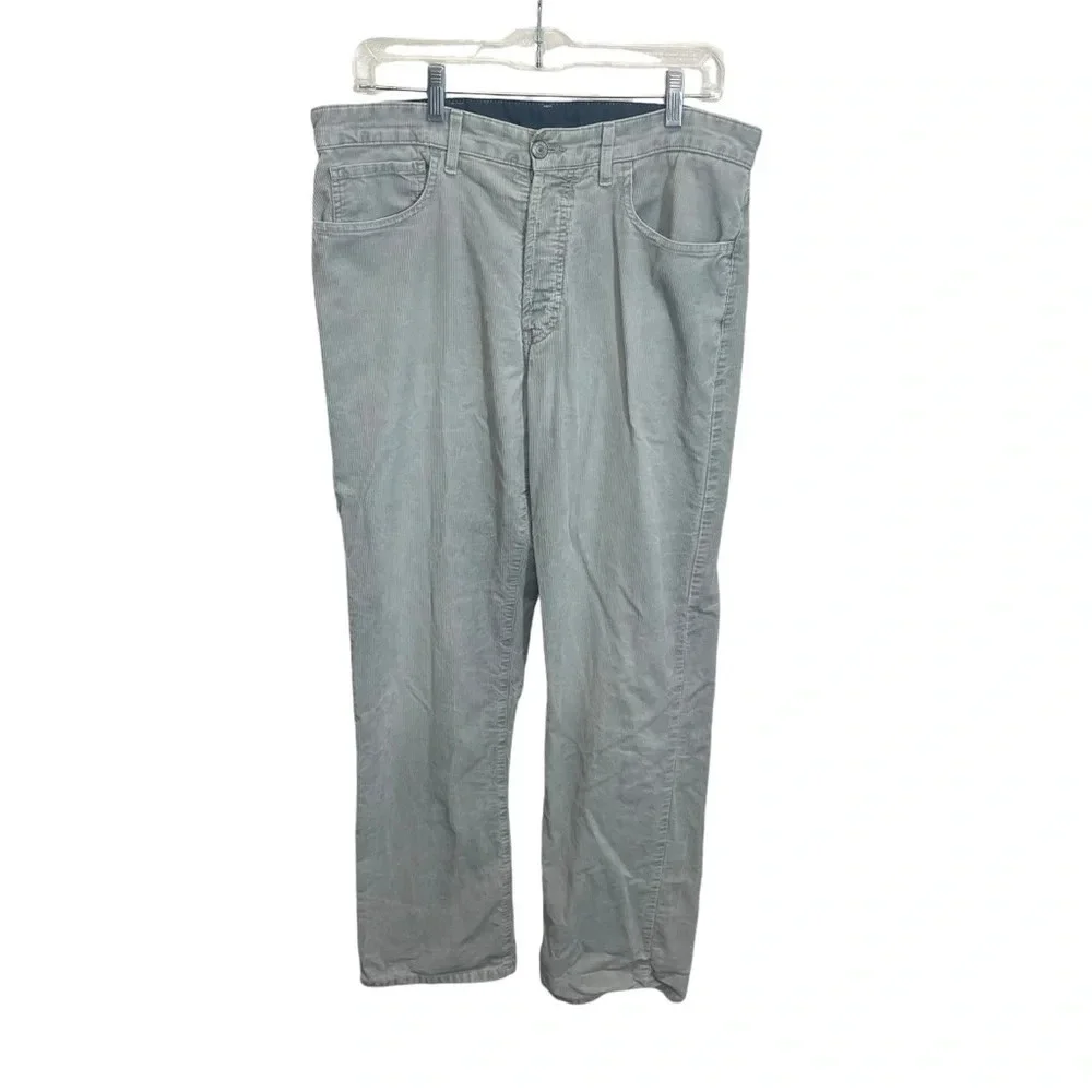 Levi’s 401 men’s corduroy jeans vintage gray casual straight leg buttonfly sz 34